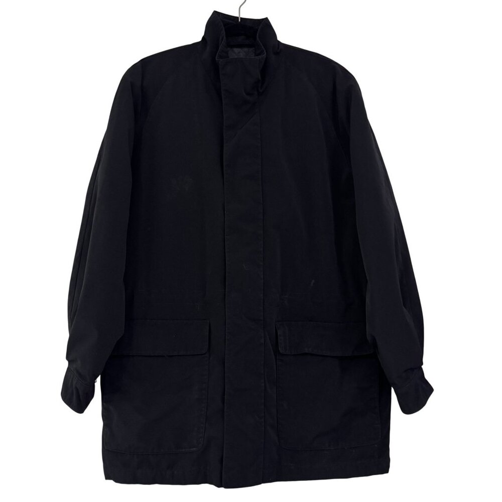 Axcess Men by Claiborne Black Quilted Lined Snap‎ Button Zip Front Jacket Size M